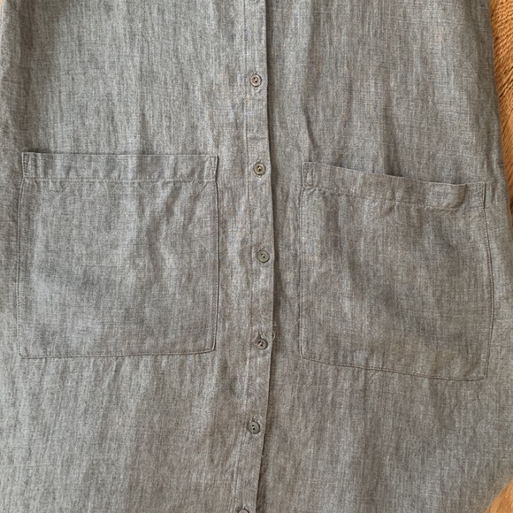 Eileen Fisher Delave Washed Organic Linen V Neck Top Tunic Size XS - Picture 4 of 10